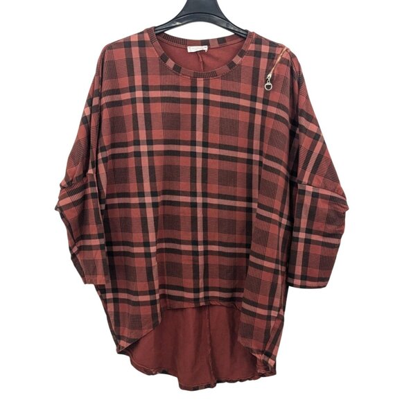 The Lino Lounge Oversized Sweatshirt Women One Size Plaid Houndstooth Academia - Picture 1 of 9